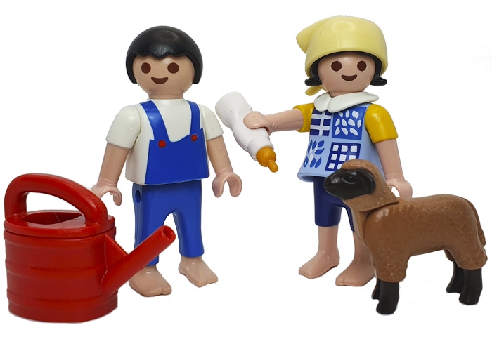 Artículo de Playmobil, Niños de granja con cordero