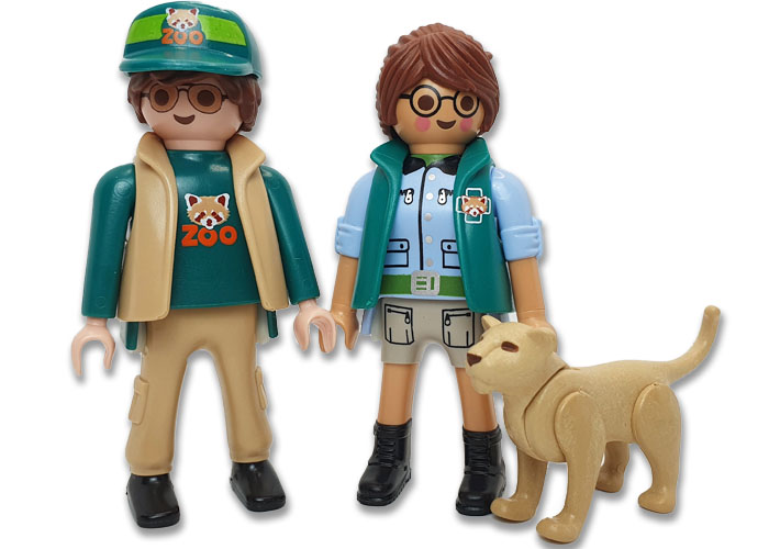 Artículo de Playmobil, Operarios Zoo con joven león