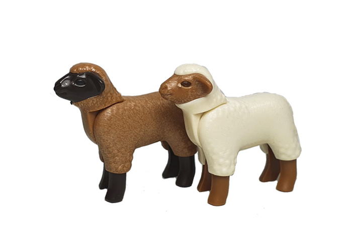 Artículo de Playmobil, Ovejas Crias pareja Negra y Blanca