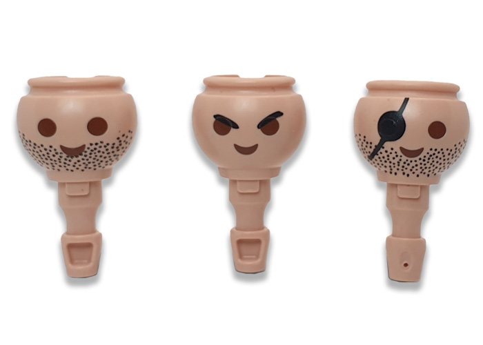 Artículo de Playmobil, Pack Cabezas Cara de malo