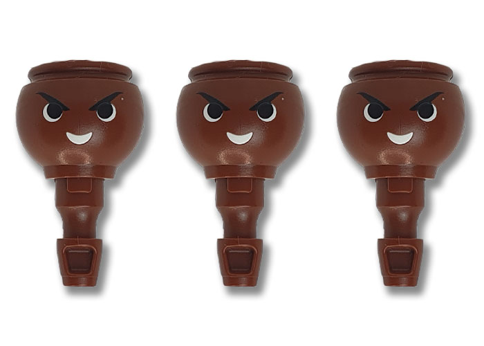 Artículo de Playmobil, Pack Cabezas Moreno Malote (x3)