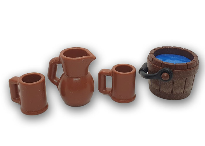 Artículo de Playmobil, Pack jarras barro y cubo con agua