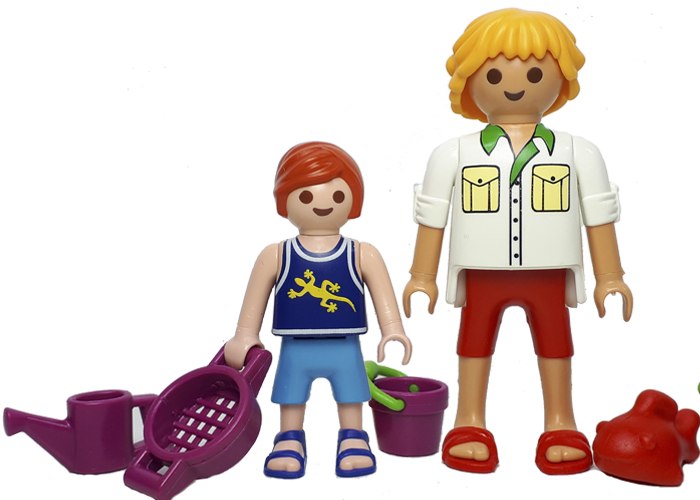 Artículo de Playmobil, Padre con niño en playa