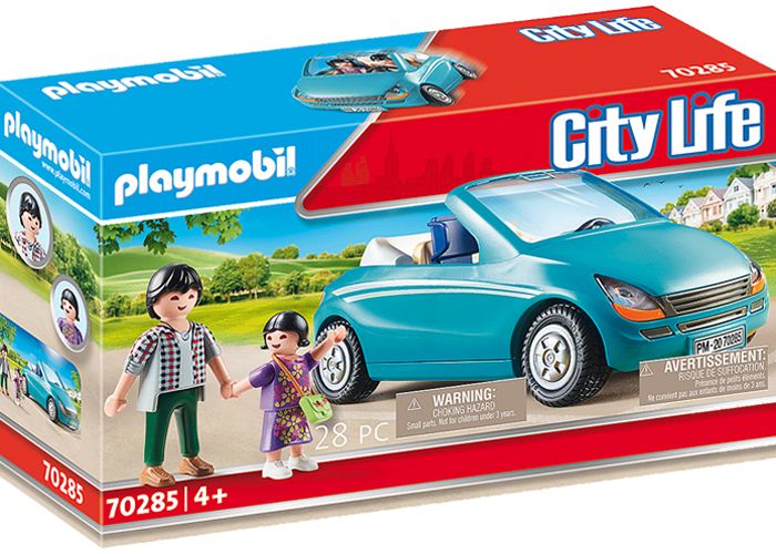 Artículo de Playmobil, Padre y niña con coche descapotable