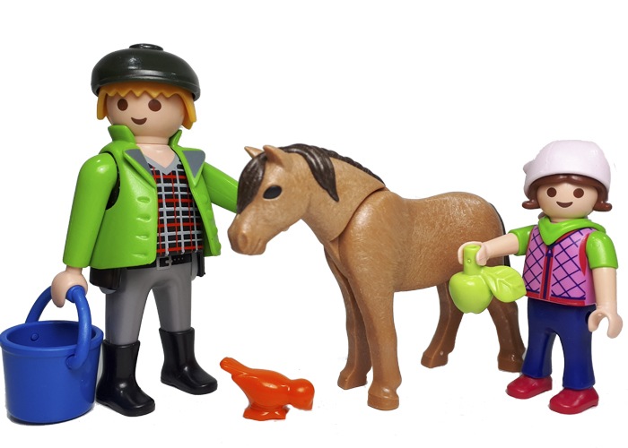 Artículo de Playmobil, Padre y Niña con Pony