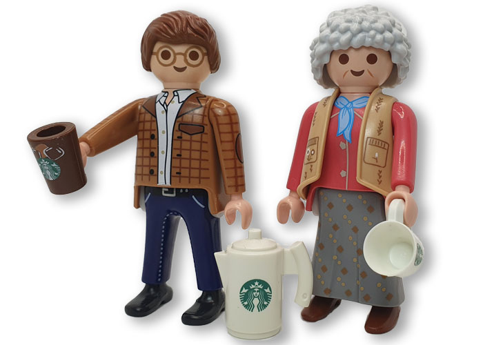 Artículo de Playmobil, Pareja abuela y chico Starbuck
