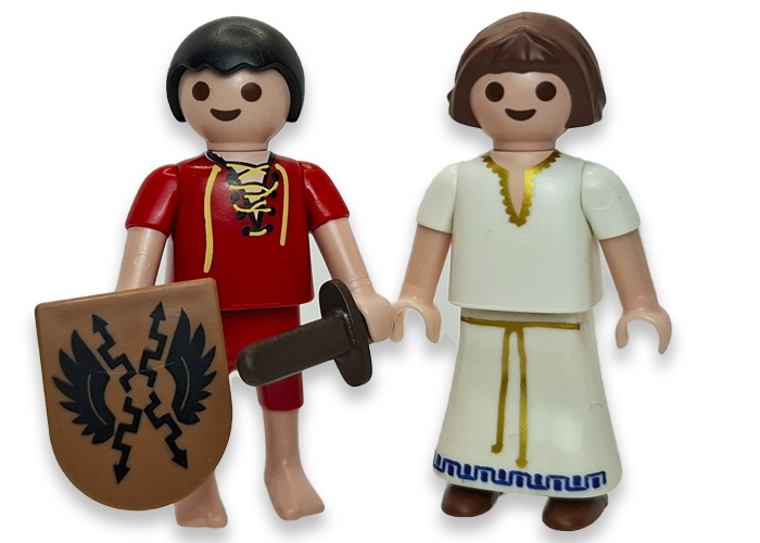 Artículo de Playmobil, Pareja de niños romanos con accesorios