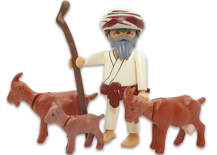 Artículo de Playmobil, Pastor Anciano con cabras Belen
