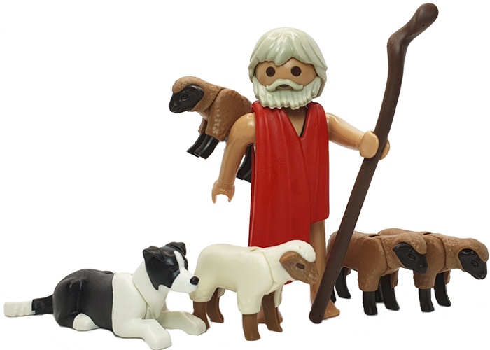 Artículo de Playmobil, Pastor anciano con corderos