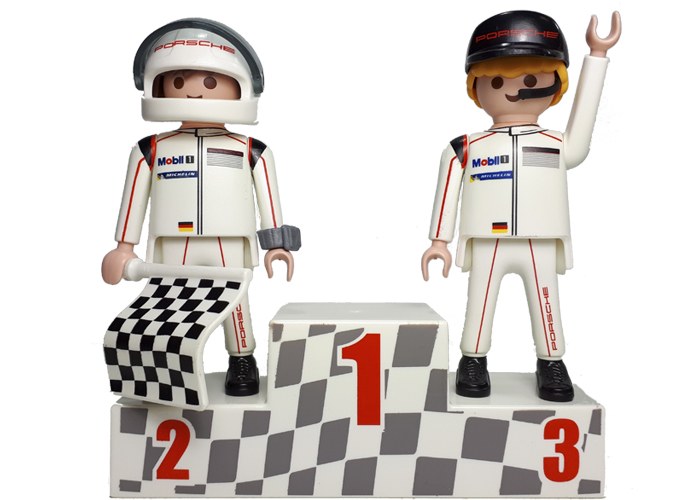 Artículo de Playmobil, Pilotos en Podio Porsche