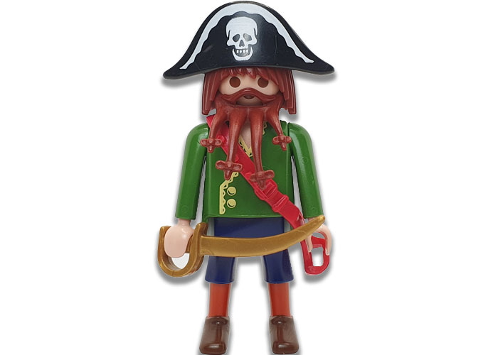 Artículo de Playmobil, Pirata barba trenzada y gorro calavera
