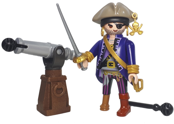 Artículo de Playmobil, Pirata con Parche y Cañon