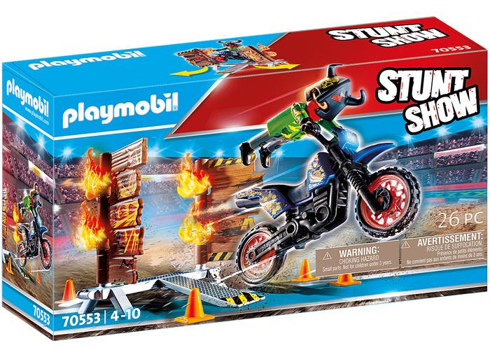 Artículo de Playmobil, Stuntshow Moto con muro de fuego