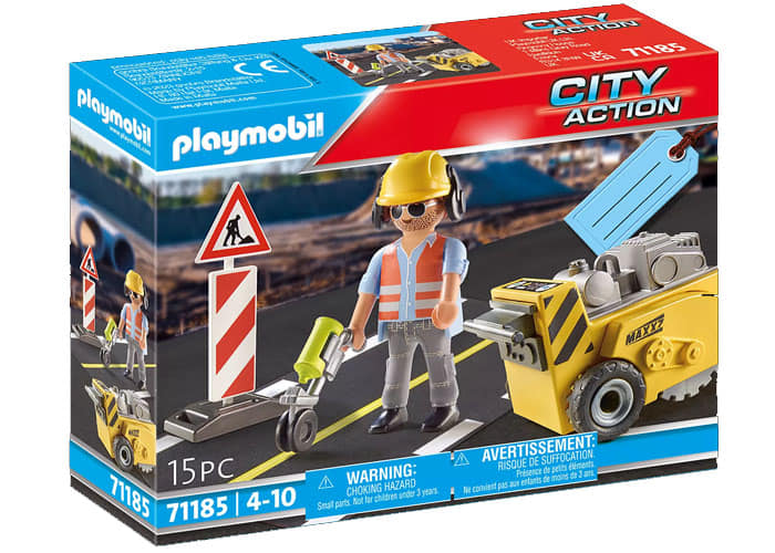 Artículo de Playmobil, Trabajador de la construcción con cortador de bordes