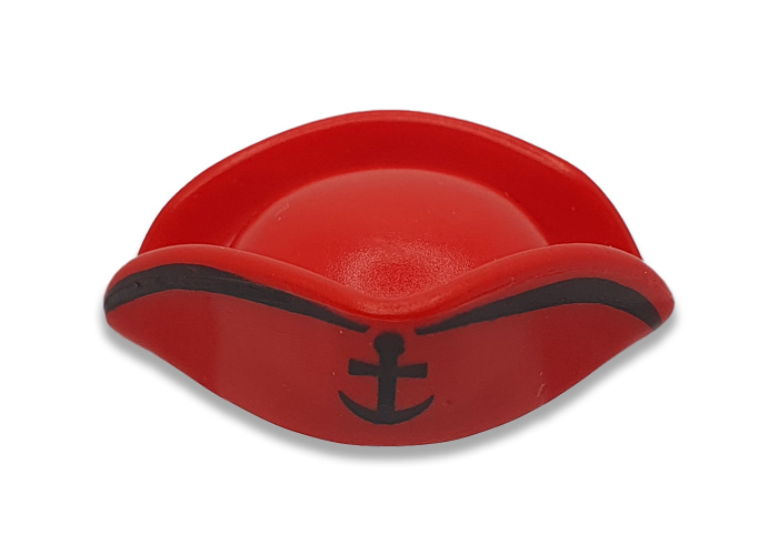 Artículo de Playmobil, tricornio rojo ancla