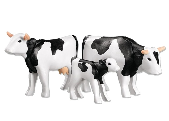 Artículo de Playmobil, Vaca, toro y ternero