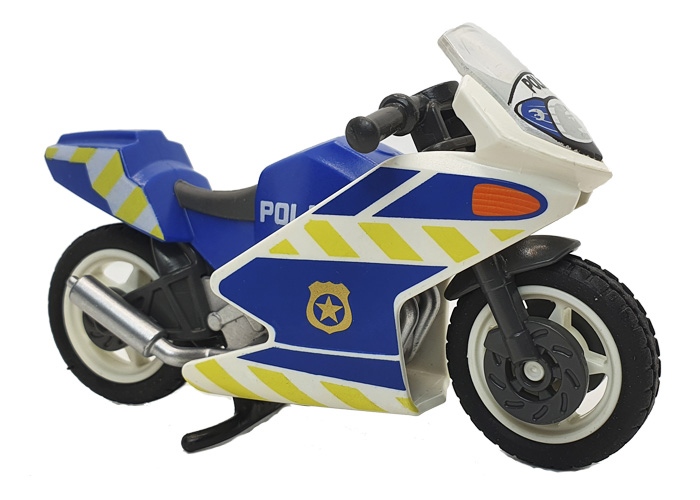 Playmobil Moto Policía Rider franjas amarillas playmobil