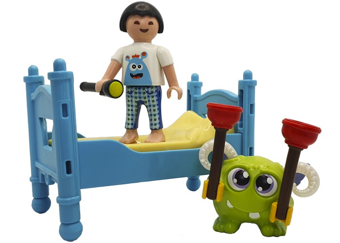 Playmobil Niño con monstruo debajo de la cama playmobil