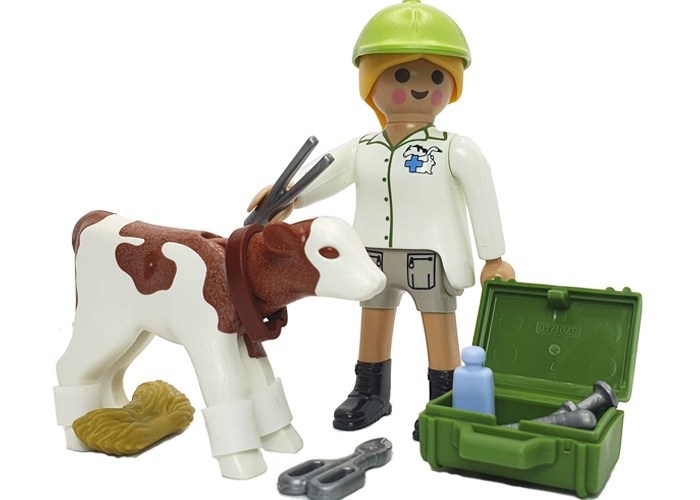Playmobil Chica veterinaria con ternero playmobil